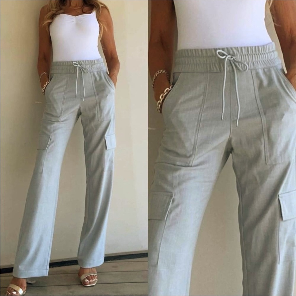 BEVY FLOG Light Sage Wide Leg Cargo Pants